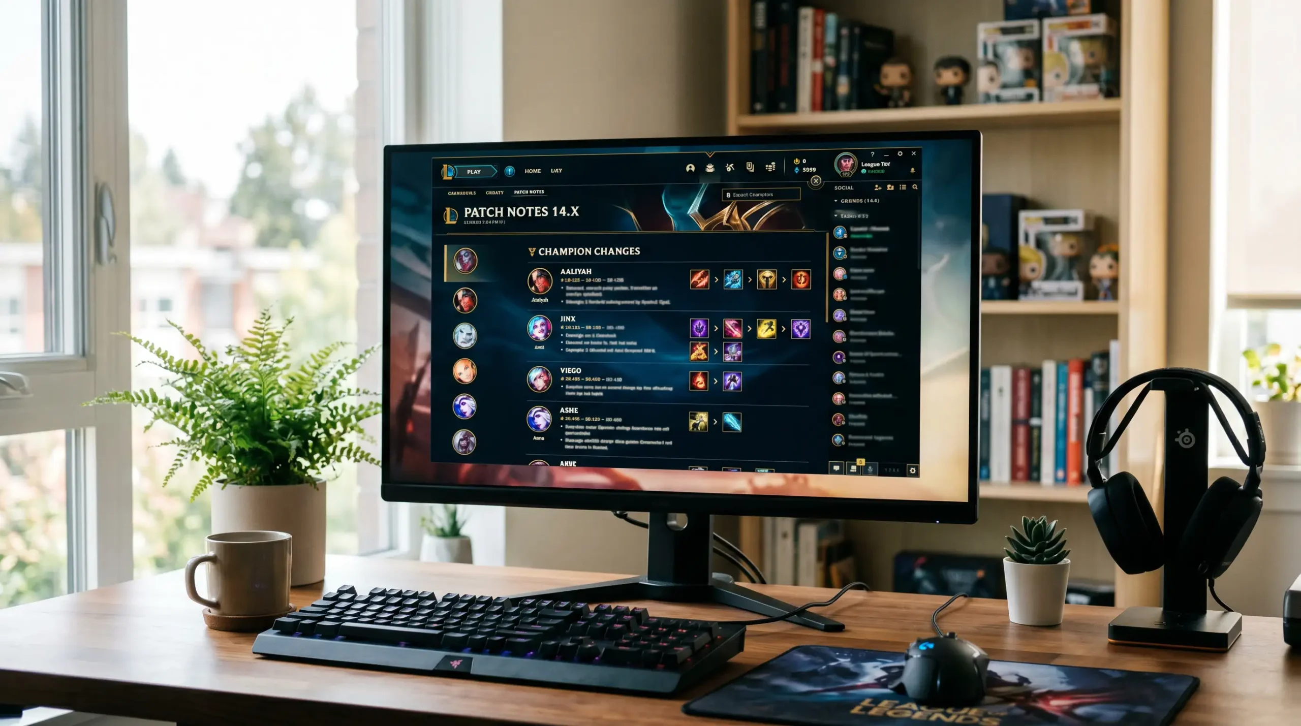 Notas de parche de League of Legends con cambios en campeones relevantes
